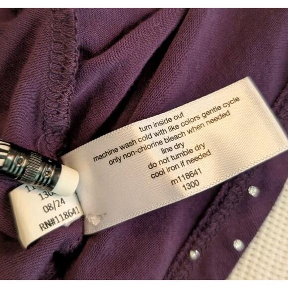 Lane Bryant Swing Collection Flowy Long Sleeve Knit Top Purple Dot 18/20 - Picture 8 of 10